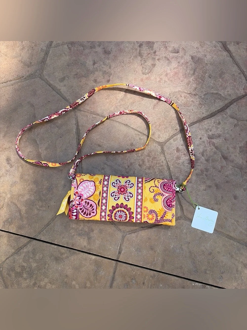 Vera Bradley Sleek Wallet Crossbody in Bali Gold